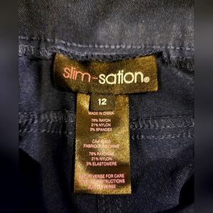 Slim-sation women's long navy pant, size 12